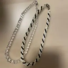 キラキラネックレス 白黒