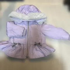 薄紫 フード付きダウンコート90