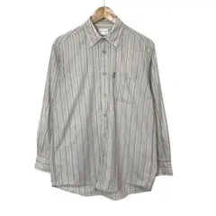 90s バーバリーズ　ヴィンテージストライプ柄長袖シャツ　胸ポケット　 M