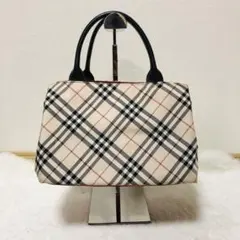 美品　レア　BURBERRY BLUE LABEL　ハンドバッグ　ウール　レザー バーバリー ブルーレーベル BURBERRY BLUE LABEL ハンドバッグ