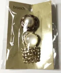ブローチ 3点セット ゴールド パール風