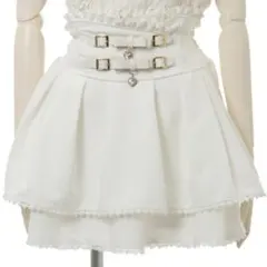 LIZLISA 2連リボンベルトスカパン ホワイト