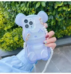iPhone12Pro ケース パール ベアー 肩掛け かわいい【69−2】