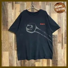 ヴィンテージ スナップオン 工具 黒 フェード レンチ 00s半袖 Tシャツ