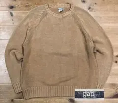 ニット 古着 90s GAP ギャップ 無地 オールド 茶色 ラグラン L 美品