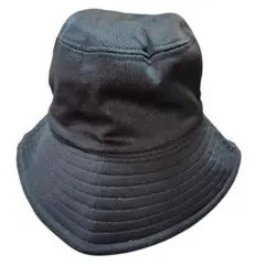 ブラック バケットハット ストライプ裏地2Wayリバーシブル つば針金入りつば広