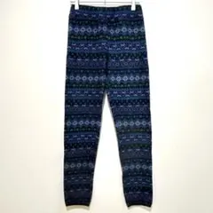 Cuddl Duds 【M】 カドルダッズ 幾何学模様 レギンス 青系 輸入古着