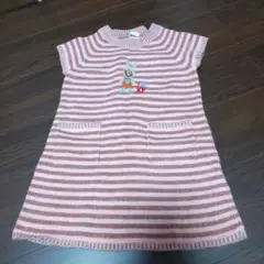 KPニットワンピース 120 ピンクストライプ