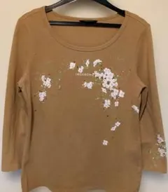 INGEBORG 花柄プリントTシャツ　七分袖　S