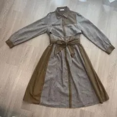 バイカラーシャツワンピース axes アクシーズ