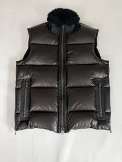EMMETI デッドストック レザー ダウン ベスト ムートン サンプル品
