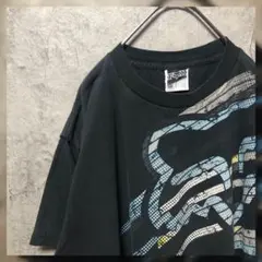 【FOX RACING】Lsize プリントTシャツ ブラック US古着
