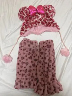 み*ぽ様 レア　希少　ディズニー ミニー ファンキャップ ヒョウ柄 ピンク
