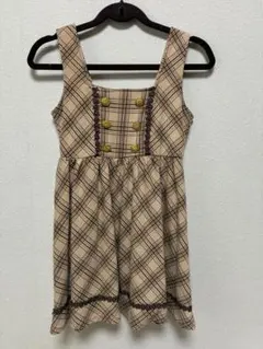 axes femme kids チェック柄ノースリーブワンピース