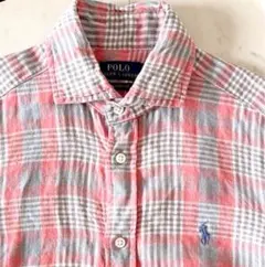 セールPOLOポロラルフローレンリラックスフィットピンクリネンシャツ