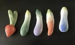 【特選有田焼】野菜型陶器箸置き5個セット