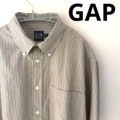 GAP ストライプ　長袖シャツ　Sサイズ　ギャップ　紺タグ　ボタンダウン