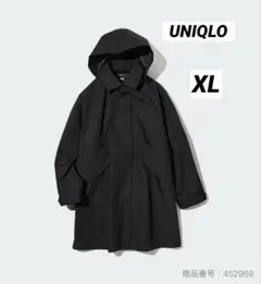 UNIQLO ブロックテックリラックスハーフコート　ブラック　XL