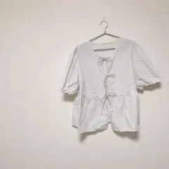 SHEIN 【XL】ホワイト 半袖ブラウス