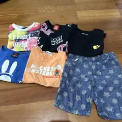 男の子　まとめ売り　110センチ　ポケットモンスター Tシャツ 黒 ピカチュウ