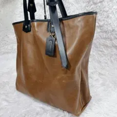 TAO 様A4可】COACH トートバッグ レザー スモール ホールドオール 茶
