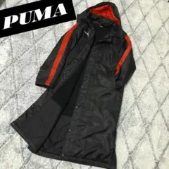 プーマ　ベンチコート　ダウン　ロング　フード取外可　ブラック　レッド　春秋冬