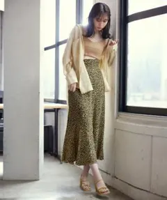 COCODEAL / ボタニカルフラワープリントハイウエストマーメイドスカート