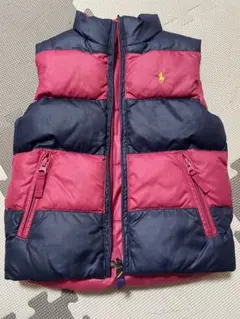 ポロ・ラルフ・ローレン ダウンベスト ネイビー/ピンク