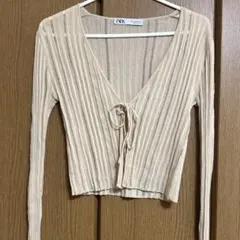 ZARA カーディガン リボン紐付き