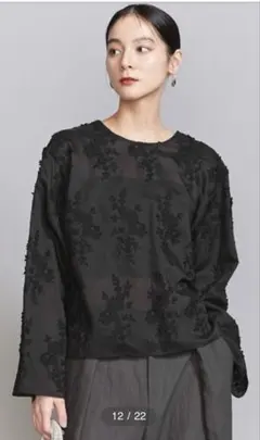 【未使用品】セルロースナイロン　エンブロイダリー　シャツ　オフホワイト 2025年最新】セルロースナイロン エンブロイダリー シャツ/2way