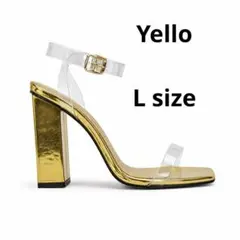 YELLO ゴールド クリアヒール サンダル Lのサムネイル