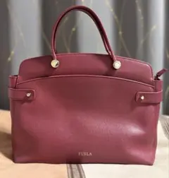 FURLA バーガンディ ハンドバッグ
