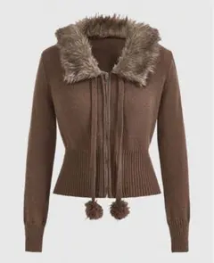 shein グランジ Y2K ファー付き ニット セーター