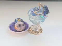 ミニチュア ブルーサンデーとドーナツのセット