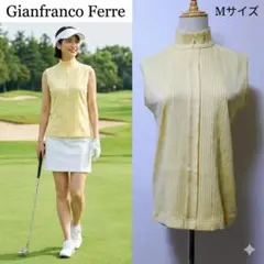 美品 ジャンフランコフェレ ゴルフ レディース M イエロー ノースリーブ
