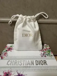 CHRISTIAN DIOR ディオール 巾着 ポーチ ホワイト 白のサムネイル