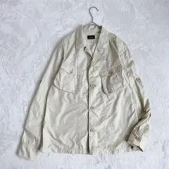 ピーエスポールスミス| ナイロンシャツジャケット【L】艶感　ロールアップ袖　ロゴ