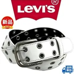 新品✨正規品 リーバイス Levi's 合成皮革レザーダブルピンベルト ホワイト