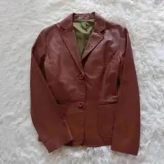 早い者勝ち✨ インエ 本革製テーラードジャケット Mサイズ レッドブラウン
