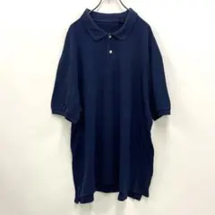 US古着 CHAPS 半袖ポロシャツ ロゴ刺繍 サイズ2XL ネイビーのサムネイル