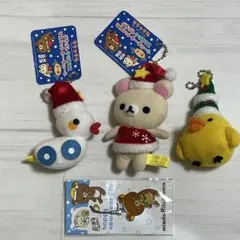 ⭐︎激レア⭐︎リラックマ　クリスマスバージョンマスコット3点とミスド　ストラップ