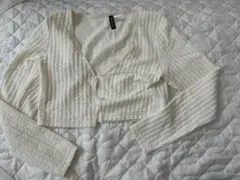 H&M DIVIDED ホワイト カーディガン 長袖のサムネイル