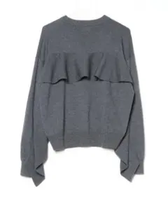 美品　CLANE バックフリルニットトップス　グレー2