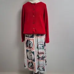 ひ様　used vintage 古着風プリントロングスカート