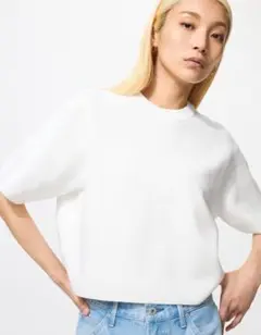 ユニクロ　ウォッシャブルミラノリブセーター半袖