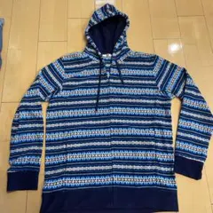 フリースパーカー 青系ストライプ 70cm UNIQLO 紳士物