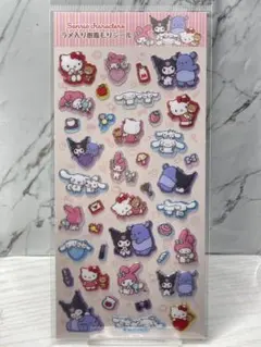 正規品シール　ラメ入り樹脂もりシール キティ マイメロ　クロミ　サンリオ