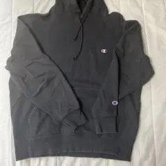 Champion ブラック フード付きパーカー X-LARGE