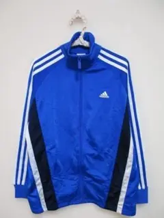 adidas アディダスジップアップジャケットジャージ上 青ブルーL - メルカリ