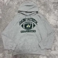 ギルダン SAINT PATRICK カレッジ系 チームロゴ パーカー灰緑 XL